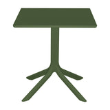Masă Groovy cu design perforat, Polipropilenă, Verde închis, 60x60x76 cm