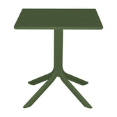 mobilier de gradina Masă Groovy cu design perforat, Polipropilenă, 60x60x76 cm, Verde închis