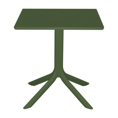 mobilier de gradina Masă Groovy cu design perforat, Polipropilenă, 60x60x76 cm, Verde închis