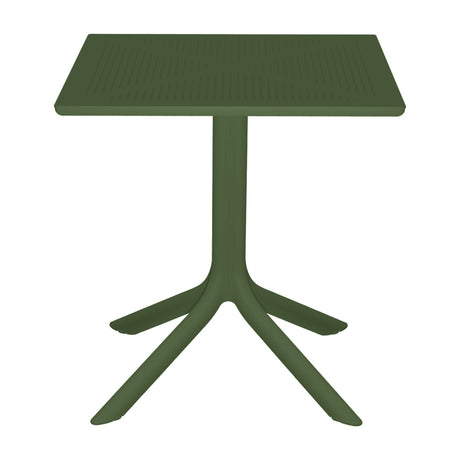 Masă Groovy cu design perforat, Polipropilenă, Verde închis, 60x60x76 cm