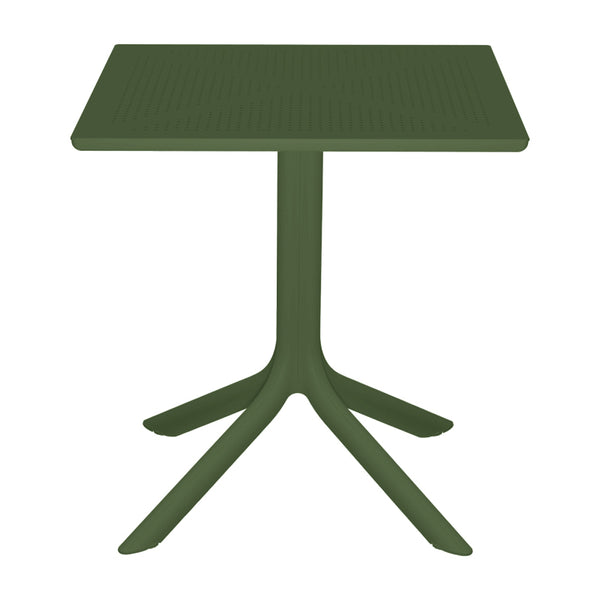 Masă Groovy cu design perforat, Polipropilenă, Verde închis, 60x60x76 cm