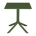 mobilier de gradina Masă Groovy cu design perforat, Polipropilenă, 60x60x76 cm, Verde închis