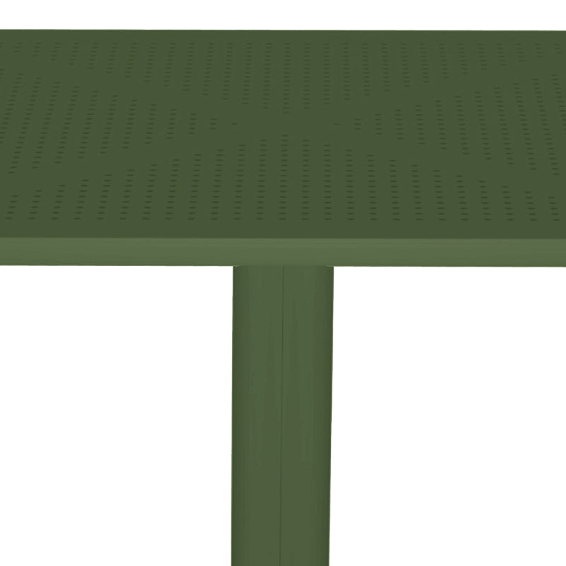Masă Groovy cu design perforat, Polipropilenă, Verde închis, 60x60x76 cm