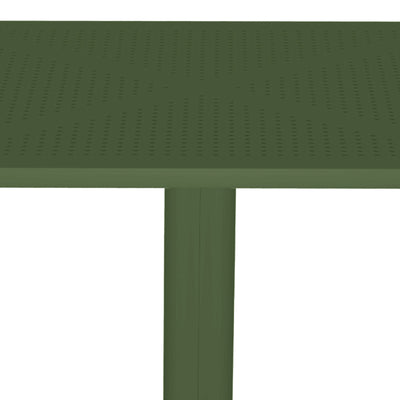 Masă Groovy cu design perforat, Polipropilenă, Verde închis, 60x60x76 cm, imagine suplimentara