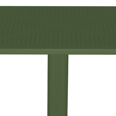 Masă Groovy cu design perforat, Polipropilenă, Verde închis, 60x60x76 cm