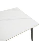 Masa Gustas cu suprafata din piatra sinterizata tip marmura, alba, 80x80x76 cm, detaliu produs
