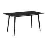 Masa Gustas, marmura, neagra, 140x80x75 cm - Negru