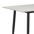 Masa Gustas piatra sinterizata alb cu metal, negru, 160x80x75 cm, imagine suplimentara