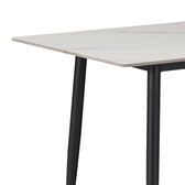 Masa Gustas piatra sinterizata alb cu metal, negru, 160x80x75 cm, imagine suplimentara