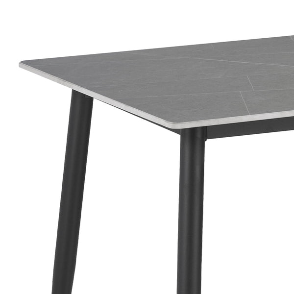 Masa Gustas piatra sinterizata gri metal, negru, 160x80x75 cm