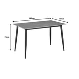 Masa Gustas piatra sinterizata gri metal, negru, 160x80x75 cm