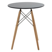 Masa Julita, negru si lemn de fag, Natural, 60x60x73 cm, imagine suplimentara