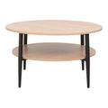 Masa Kody, metal Negru, Lemn, Natural, 80x45 cm, detaliu produs