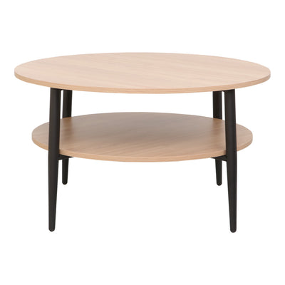 Masa Kody, metal Negru, Lemn, Natural, 80x45 cm, detaliu produs