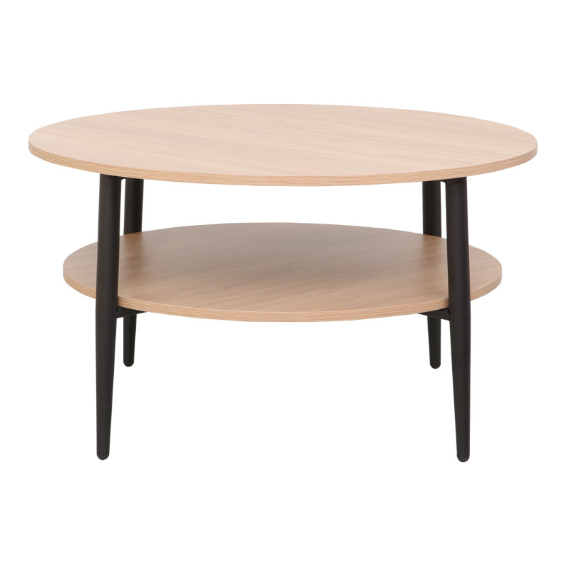 Masa Kody, metal Negru, Lemn, Natural, 80x45 cm, detaliu produs