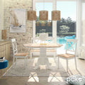Masa Lars Extensibila, Alb - Natural, 100-138x100x75 cm, imagine suplimentara