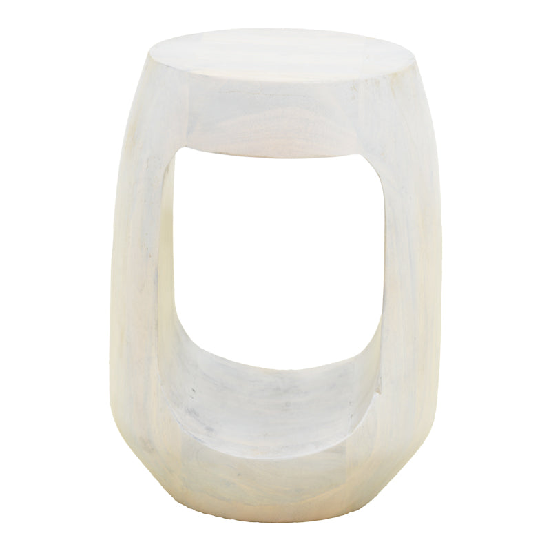 Masă laterală cu design practic Lenora, Stil Modern, Lemn de Mango Solid, Natural, 33x45 cm - WHITE