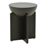 Masă laterală din lemn masiv de mango Jenby, stil modern, albă, 40x50 cm - BLACK