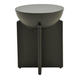 Masă laterală din lemn masiv de mango Jenby, stil modern, albă, 40x50 cm - BLACK