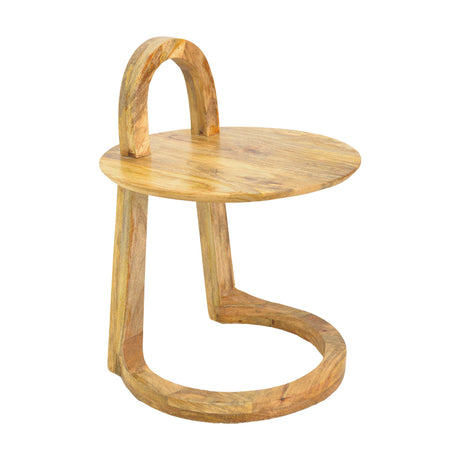 Masă laterală cu design natural Kallos, Lemn de Mango, 45x45x60 cm