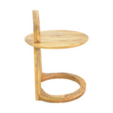 Masă laterală cu design natural Kallos, Lemn de Mango, 45x45x60 cm