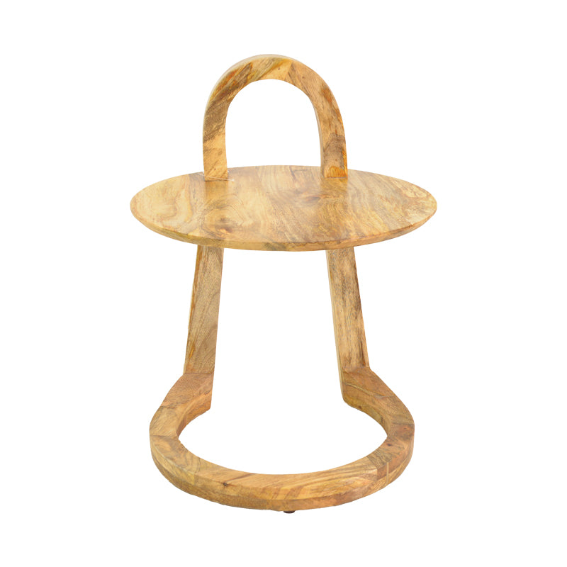 Masă laterală cu design natural Kallos, Lemn de Mango, 45x45x60 cm