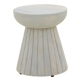 Masă laterală din lemn de mango Nemira, stil modern, albă, 30x35 cm - WHITE