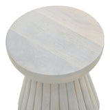 Masă laterală din lemn de mango Nemira, stil modern, albă, 30x35 cm - WHITE