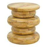 Masă laterală din lemn masiv de mango Circena, Stil Natural, Lemn de Mango, 40x45 cm - NATURAL