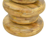 Masă laterală din lemn masiv de mango Circena, Stil Natural, Lemn de Mango, 40x45 cm - NATURAL