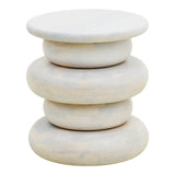 Masă laterală din lemn masiv de mango Circena, Stil Natural, Lemn de Mango, 40x45 cm - WHITE
