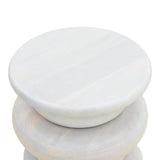 Masă laterală din lemn masiv de mango Circena, Stil Natural, Lemn de Mango, 40x45 cm - WHITE
