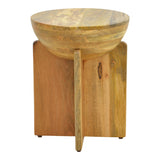 Masă laterală din lemn masiv de mango Jenby, stil modern, albă, 40x50 cm - NATURAL