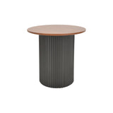 Masuta laterala Dovel, MDF si metal, D50x50 cm - Nuc-Negru