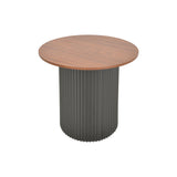 Masuta laterala Dovel, MDF si metal, D50x50 cm - Nuc-Negru