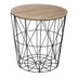 masuta de cafea Masa laterala Kumi, Stejar, Negru, 40x40x41 cm