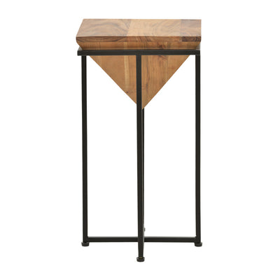 Masa laterala Miles II cu picioare negre, lemn masiv de acacia, 29x29x54 cm, imagine suplimentara