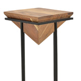 Masa laterala Miles II cu picioare negre, lemn masiv de acacia, 29x29x54 cm