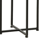 Masa laterala Miles II cu picioare negre, lemn masiv de acacia, 29x29x54 cm