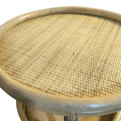 Masa laterala Moody, Rattan, Natur, 55x51 cm, detaliu produs