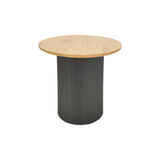 Masuta laterala Dovel, MDF si metal, D50x50 cm - Sonoma-Negru