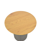 Masuta laterala Dovel, MDF si metal, D50x50 cm - Sonoma-Negru