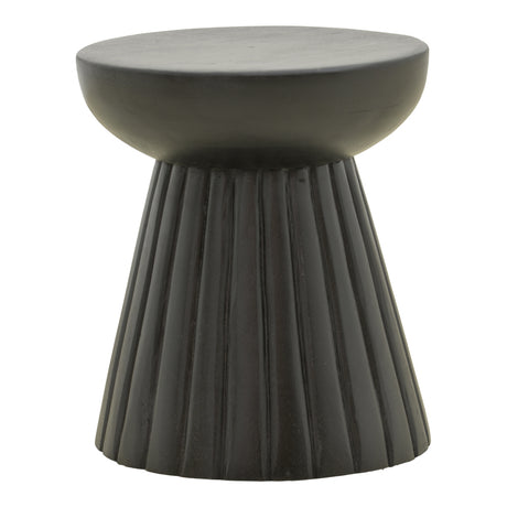 Masă laterală Nemira cu funcție decorativă, Stil Modern, Lemn de Mango Solid, Negru, 30x35 cm
