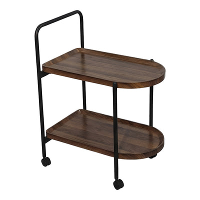 Masă laterală tip roabă cu funcție Whelea, și Metal, Nuc-Negru, 40x60x69 cm, perspectiva suplimentara