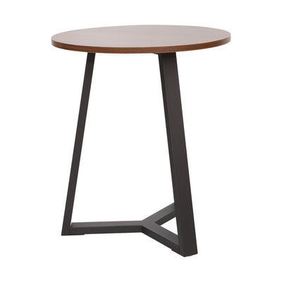 masuta de cafea Masa laterala Trepolo cu functie multifunctionala, metal Negru și Lemn Nuc, 45x52 cm