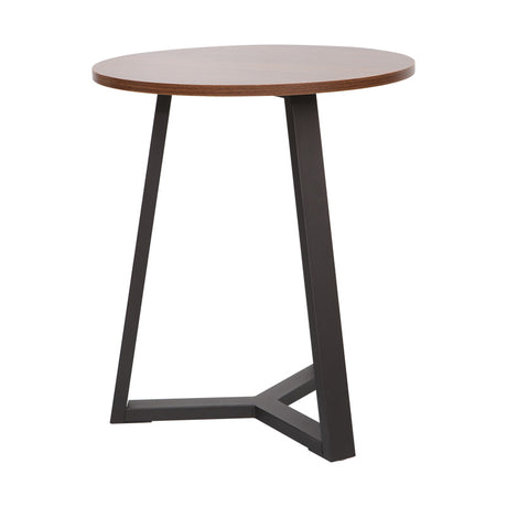 Masa laterala Trepolo cu functie multifunctionala, metal Negru și Lemn, Nuc, 45x52 cm