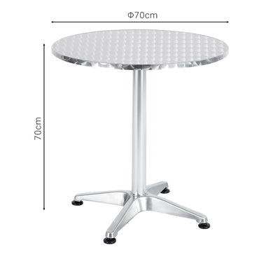 Masa Lazo crom aluminiu, D70x70 cm, perspectiva suplimentara