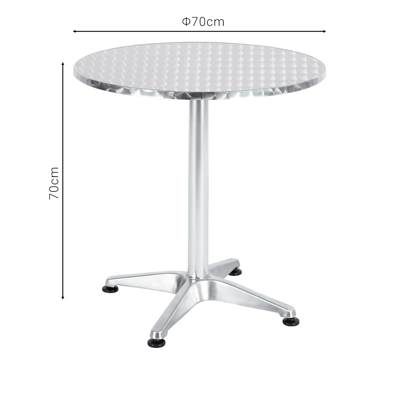 Masa Lazo crom aluminiu, D70x70 cm, perspectiva suplimentara