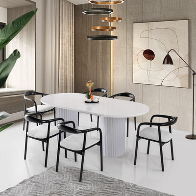 masa dining Masă Lux MDF Oslo, Alb, 200x77x100 cm