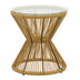 mobilier de gradina Masa Mabil ratan sticla Natural D50x55 cm